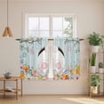 thumbnail image 2 of Easter Bunny Tier Curtains 54 Inch Length, Easter Eggs Spring Farmhouse Wood Grain Teal Blue Cafe Short Curtains for Bathroom Sink, Small Kitchen Curtain Light Filtering Drapes 2 Panels 27.5"Wx54"L, 2 of 8