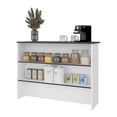 thumbnail image 5 of FM FURNITURE Central Kitchen Island Spacious Storage White Black Engineered Wood, 5 of 7