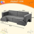 thumbnail image 2 of Garvee 10 Piece Kids Polyester Sectional Sofa Living Room Set Dark Grey, 2 of 6
