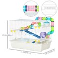 thumbnail image 3 of PawHut Hamster Cage for Small Animals with Wheel, Bottle, White, 31-inch, 3 of 10