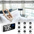 thumbnail image 2 of Reloj despertador digital LED, reloj de noche con espejo recargable con pantalla de temperatura, repetición, sin tictac, volumen y brillo ajustables, 2 alarmas con 13 música Sailing  Electrónica, 2 of 6