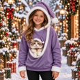 thumbnail image 2 of Pet Pouch Hoodie for Kids Girls Boys Pet Carrier Oversized Kangaroo Pocket Hooded Sweatshirts Soft Fleece Hoodie with Dog Pouch Animal Holder Warm Winter Pullover Sweatshirt, 2 of 6