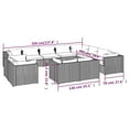 thumbnail image 5 of vidaXL 12 Piece Patio Lounge Set with Cushions Brown Poly Rattan, 5 of 5