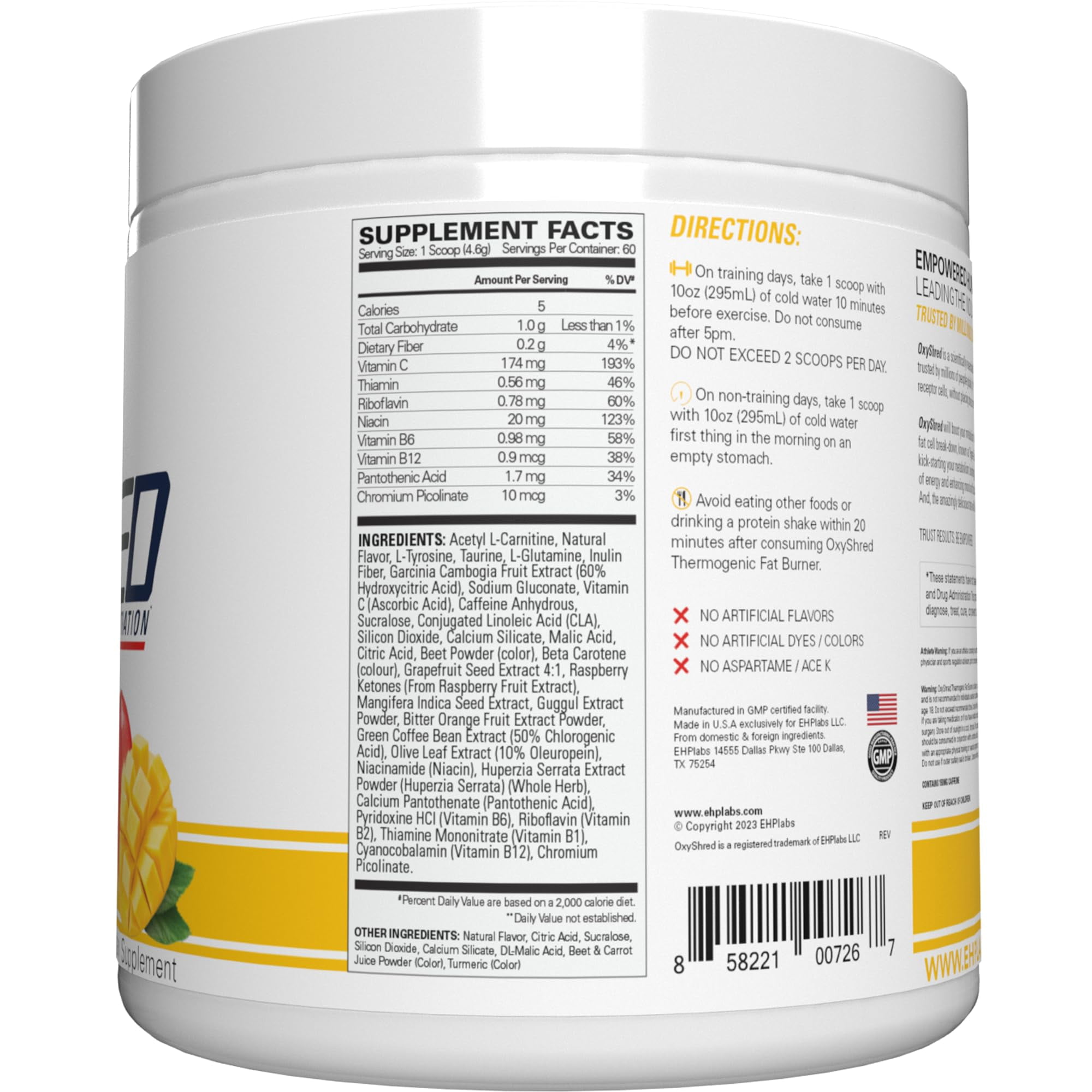 benefit of l carnitine for weight loss EHP Labs OxyShred Pre Workout Powder - Preworkout Liberia