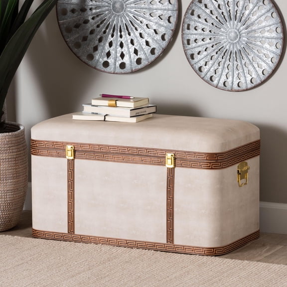 Baxton Studio Brenner Transitional Storage Trunk, Brown