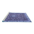 thumbnail image 2 of Ahgly Company Machine Washable Indoor Round Medallion Blue Traditional Area Rugs, 8' Round, 2 of 4