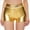 Gold, variant on Womens Metallic Booty Shorts High Waisted Shiny Rave Bottoms for Dance Festival Costumes (Gold,L)