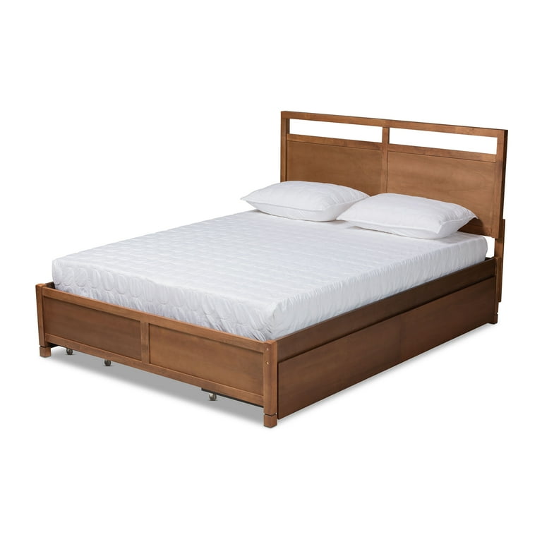 Baxton Studio Saffron Modern and Contemporary Walnut Brown Finished Wood Queen Size 4-Drawer Platform Storage Bed Baxton Studio Saffron Modern and Contemporary Walnut Brown Finished Wood Queen Size 4-Drawer Platform Storage Bed