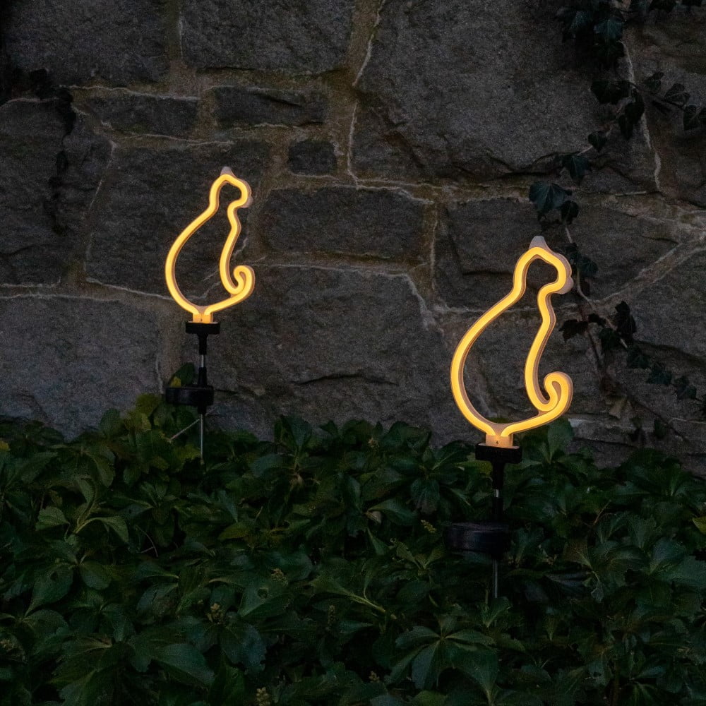 Solar Cat LED Neon Outdoor Garden Décor Ground Stake Light