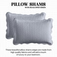 thumbnail image 5 of Ameha 3 Piece Quilt Set Chevron Embossed Bedspread Reversible Ultrasoft Microfiber Adult Bedding Silver Color King, 5 of 9