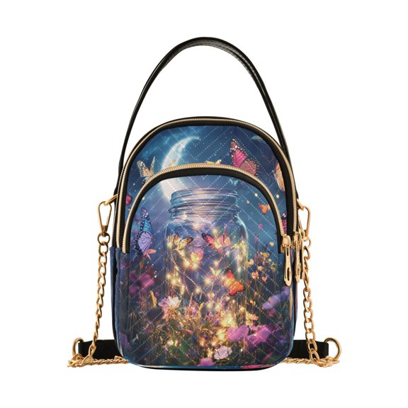 YAZAOO Cross Body Fashion Shoulder Waist Purse Bags Lights Of Fairy Painting Pocket Handbags