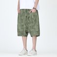 thumbnail image 3 of Cotton Linen Shorts for Men 2026 Summer Casual Loose Fit Wide Leg Harem Shorts with Pockets Beachwear, 3 of 9