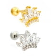 thumbnail image 5 of Ear Cartilage Jewelry with Cute Crown and Cubic Zirconia Stones Design 16g, 5 of 8