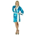 thumbnail image 3 of Bimba Women Short Satin Robe Velvet Belt Getting Ready Bridesmaid Robe Coverup, 3 of 5