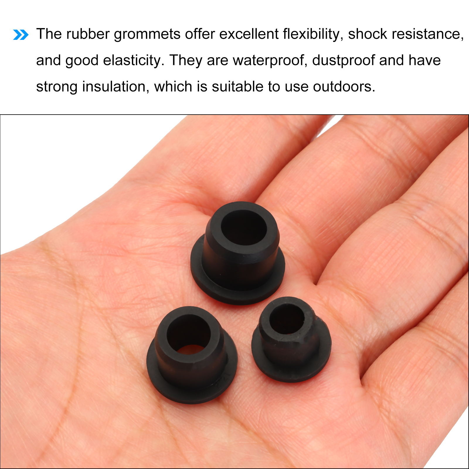 Uxcell T Shape Rubber Grommet Mount Dia 11mm/10mm/12mm/13mm,ID 7mm/6mm/7.5mm/8mm Seal Protection Cable Grommets Flexible