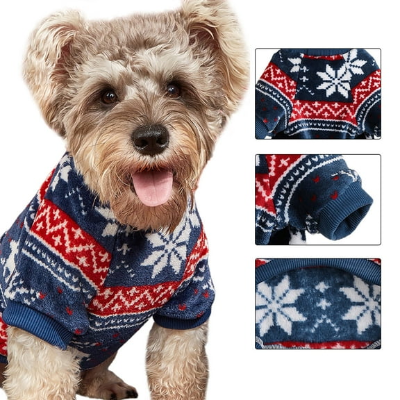 Zhaomeidaxi Dog Pet Clothes, Soft and Warm Dog Sweater with Leash Hole, Dog Winter Coat, Cold Weather Clothes for Small Medium Dogs Cat
