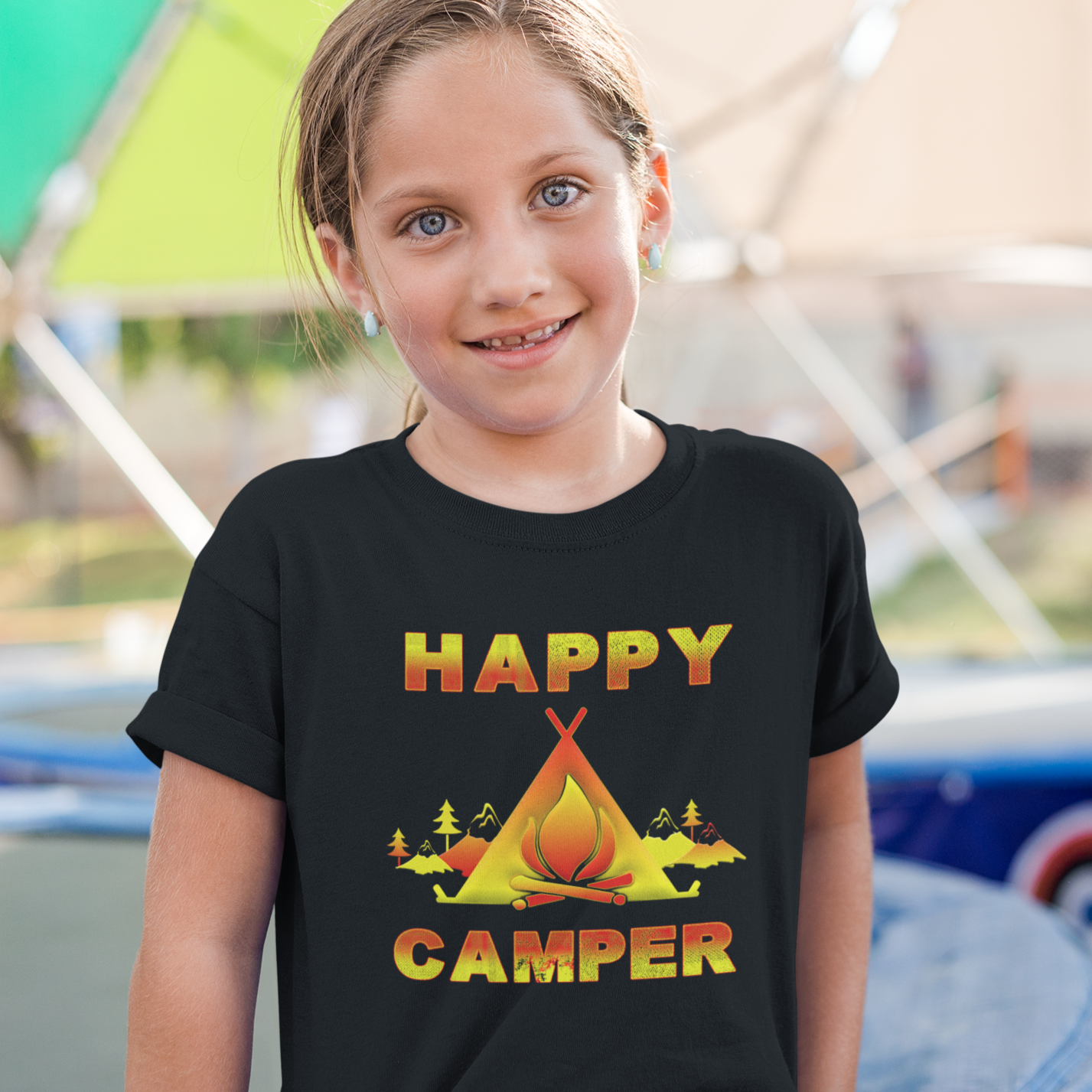 Camping Shirt for Girls - Camping Clothes for Girls - Happy Camper Camping Shirts for Kids Funny - image 2 of 9
