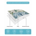 thumbnail image 5 of Teal Spring Floral Twin XL Size Down Alternative Comforter, Lightweight Comforter Quilt Bedding Set with Pillow Shams Watercolor Summer Flowers Vintage All Seasons Bed Comforter Duvet Insert 68"x98", 5 of 7