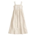 thumbnail image 6 of Ecqkame Summer Dresses for Women Square Neck Sleeveless Embroidered Floral Casual Flowy Daily Vacation Maxi Dress with Side Pockets Beige XXL, 6 of 6