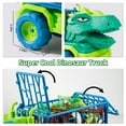 thumbnail image 5 of Dinosaur Truck Toys for Kids 3-6 Years, Tyrannosaurus Transport Car Carrier Truck with 10 Dino Figures, Activity Play Mat, Dinosaur Eggs, Capture Jurassic Dinosaur Play Set for Boys and Girls, 5 of 7