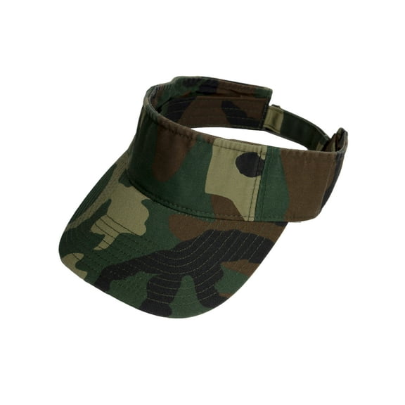 Top Headwear Washed Camo Visor - Camouflauge Hat for Men Women, Woodland