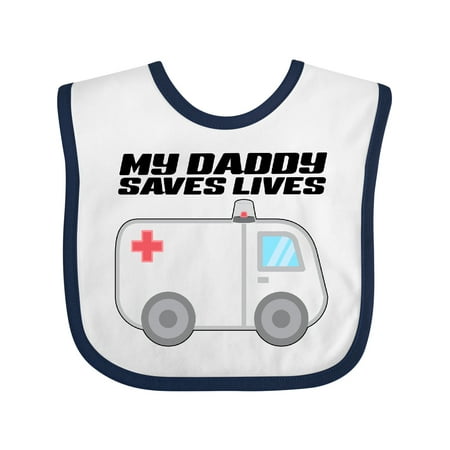 

Inktastic My Daddy Saves Lives- Ambulance Gift Baby Boy or Baby Girl Bib