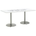 thumbnail image 2 of KFI Studios Whiteboard 2.5' x 6' Dining Table, Silver Base, White, 2 of 2