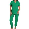 thumbnail image 2 of Sarraus pour Femmes Col en V Manches Courtes Ensemble de Tenue de Travail Médecins Infirmières, 2 of 3