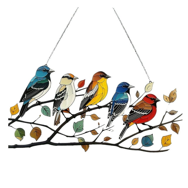 Hummingbird Suncatcher Stained Glass Window Acrylic Bird Window Hanging Suncatcher