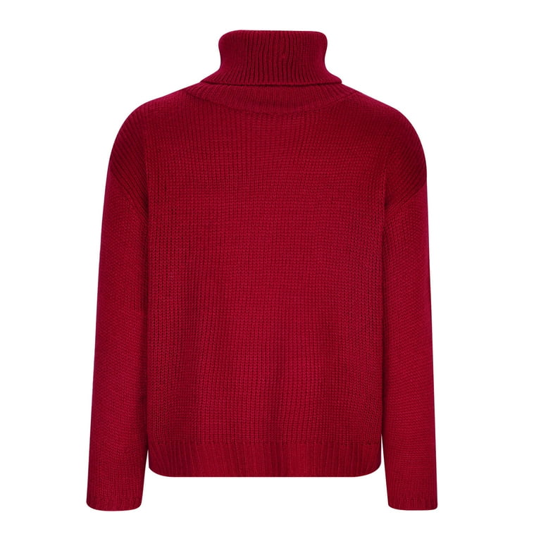 Roll neck red jumper top