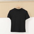 thumbnail image 5 of cfhntfmh Women's Cropped T-Shirts Short Sleeve V Neck Loose Fit Summer Tee Shirts Casual Plain Tops Trendy Clothes, 5 of 6