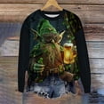 thumbnail image 4 of Unisex St. Patrick's Day Elderly Print Casual Long Sleeve T-Shirt, 4 of 5