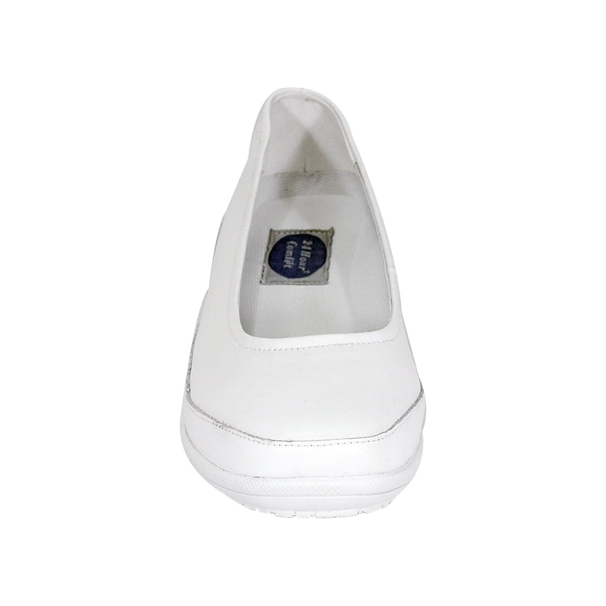 24 HOUR COMFORT Janine Wide Width Professional Sleek Shoe WHITE 7