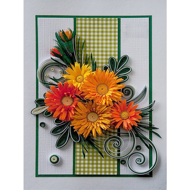 Pintura de diamante Quilling papel pintura flores pared de diamantes de imitación redonda completa FLhrweasw Nuevo