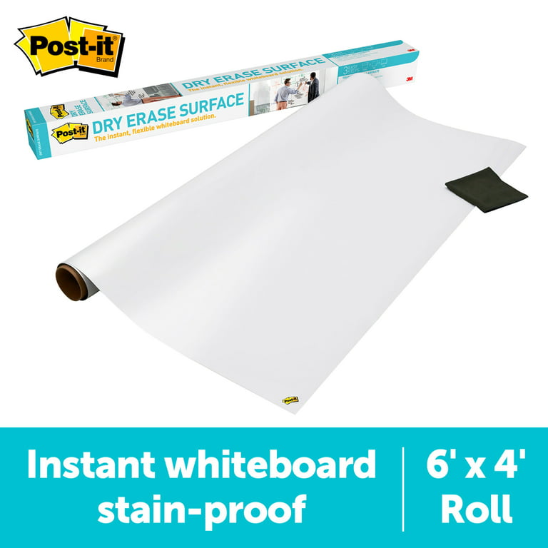 Post-it Self-Stick Dry Erase Surface Film, 6 x 4-Ft, 24 Sq. Ft