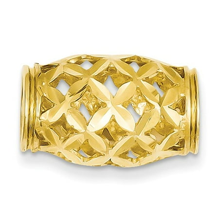 14k Yellow Gold D/C Weave Chain Slide Pendant