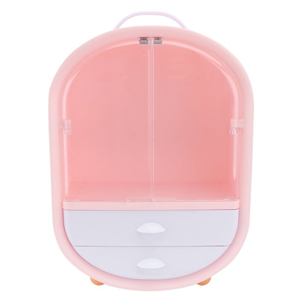 WEUVEB 1Ud Organizador De Escritorio Para Cosméticos Rosa Con De Doble Puerta