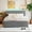 Gray, variant on Queen Size Upholstered Platform Bed with Twin XL Trundle, Teddy Fleece Bed with LED Lights and Striped Headboard for Bedroom Guest Room, Gray