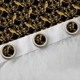 thumbnail image 4 of Feelyou Damask Blackout Curtains Set of 2 (52x84 Each), Gold Crow Animal Window Curtains, 4 of 6