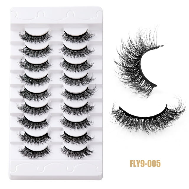 Xiao Hua 27 pares de pestañas postizas de visón tenues, suaves y voluminosas, de aspecto natural, FLY9-005
