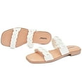 thumbnail image 2 of Ataiwee Women's Flat Slide Sandals - Casual Classic Braided Strappy Slip on Flat Summer Sandals., 2 of 7