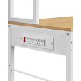 thumbnail image 4 of Benjara Jax 71 Inch Kitchen Storage Rack, 4 Tier Brown Shelves 1 Drawer, White Iron, 4 of 6