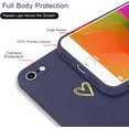 thumbnail image 3 of for iPhone SE Case 2022/2020, iPhone 8 iPhone 7 Case for Women Girls Silky Soft Protective Shockproof Silicone Phone Case with Cute Heart Design, Deep Purple, 3 of 14