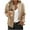 Khaki, variant on Lmnyox Women's Jacket Lightweight Texture Zip Up Jacket Casual Fashion Solid Coat with Pocket Trendy Outerwear