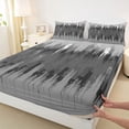 thumbnail image 3 of jejeloiu Gray Batik Queen Sheet Sets,Modern Abstract Art Flat Sheet,Minimalism Graffiti Queen Fitted Sheet For Teens,Breathable Home Decor,4pcs, 3 of 7