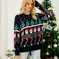 thumbnail image 2 of SWSMCLT Women's Christmas Pullover Sweaters Warm Winter Chunky Soft Top Fall Long Sleeve Knit Crewneck Navy X-Large, 2 of 4