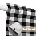 thumbnail image 2 of Black White Plaid Kitchen Window Curtains, Swag Curtains Valance for Bedroom Living Room Bathroom, Gradient Geometric Buffalo Checkered Rod Pocket Window Curtain Block Drapes 2 Panels 36"x36", 2 of 9