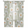 thumbnail image 3 of Sage Green Flower Sheer Curtains 72 Inches Long 2 Panels Set, Window Sheer Curtains for Living Room/Bedroom, Vintage Watercolor Floral Leaf Light Filtering Rod Pocket Curtain 52'' x 72'' x 2, 3 of 7