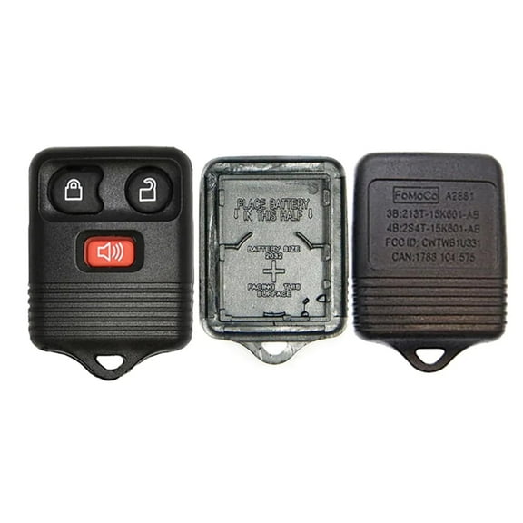 AKS KEYS New Shell Case 3 Button Pad Compatible with Ford Remote Key Fob with FCC ID CWTWB1U345 Fix Worn - Black