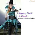 thumbnail image 3 of JASGOOD 2 Pack Black Corset Waist Belt for Women, Wide Elastic Tie Waspie Belt for Dresses, 3 of 13